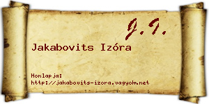 Jakabovits Izóra névjegykártya